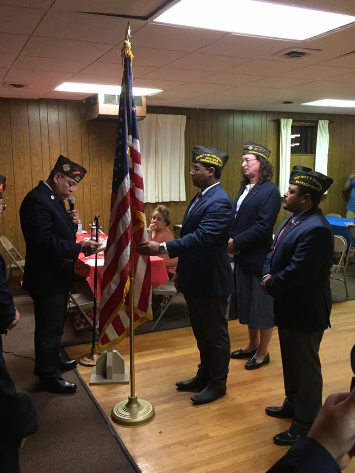 VFW State Commander Eric Segundo Sr. about to install our newly elected Post Officers.